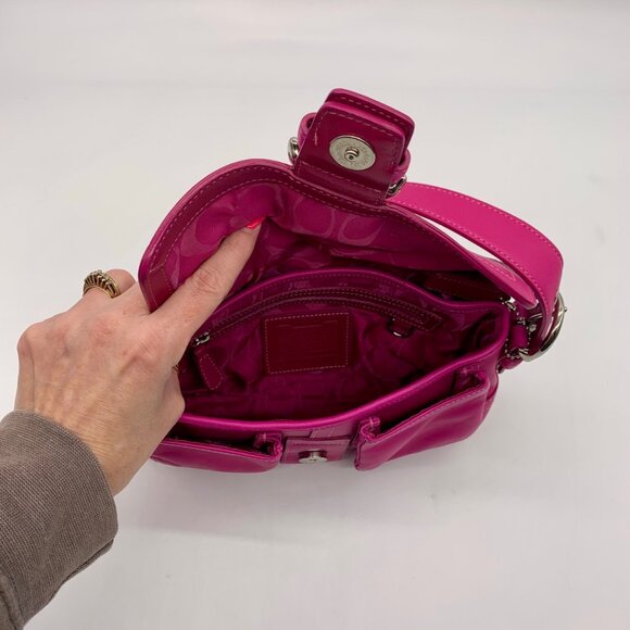 Coach Pink Leather Vintage Soho Pocket Flap Shoulder Bag  1446 - Picture 10 of 11